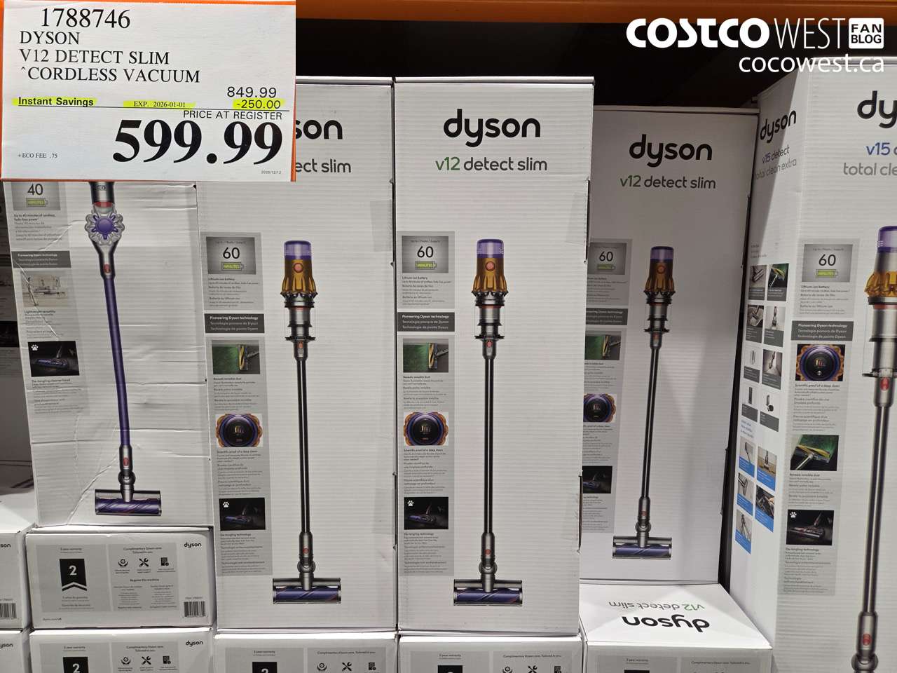 1788746 DYSON V12 DETECT SLIM CORDLESS VACUUM ($250.00 INSTANT SAVINGS EXPIRES ON 2026-01-01) $599.99