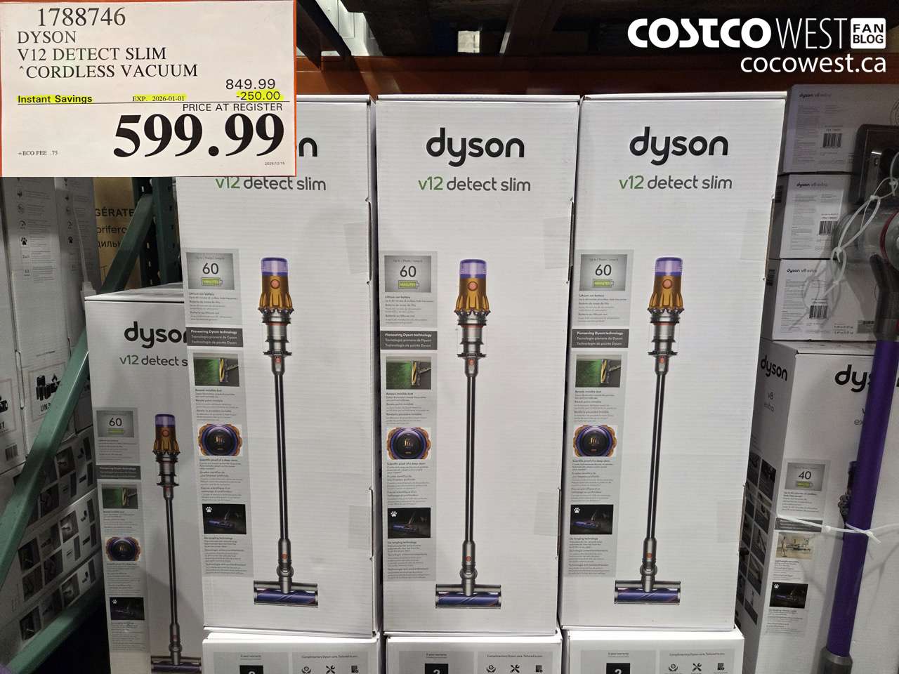 1788746 DYSON V12 DETECT SLIM CORDLESS VACUUM ($250.00 INSTANT SAVINGS EXPIRES ON 2026-01-01) $599.99
