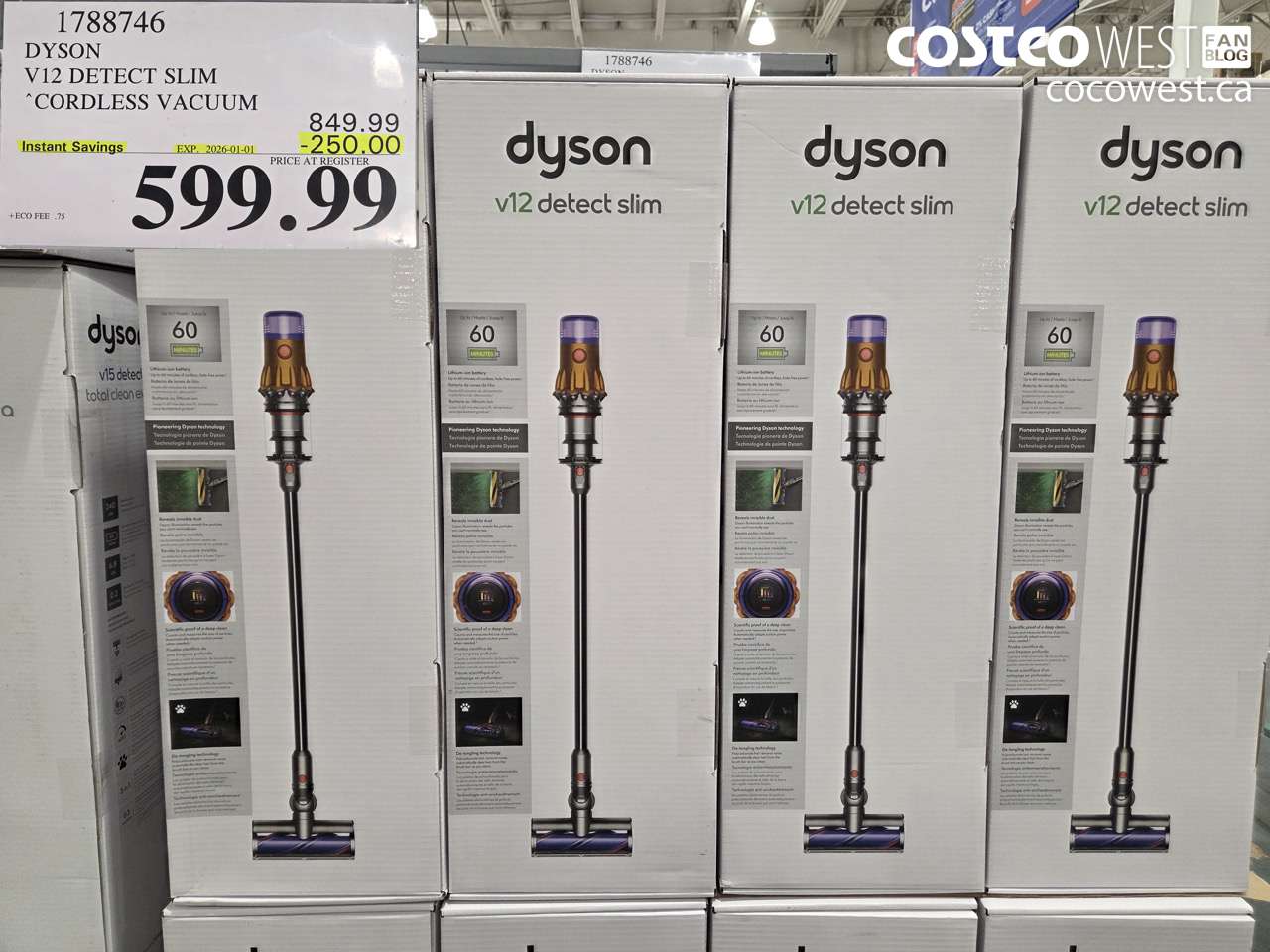1788746 DYSON V12 DETECT SLIM CORDLESS VACUUM ($250.00 INSTANT SAVINGS EXPIRES ON 2026-01-01) $599.99
