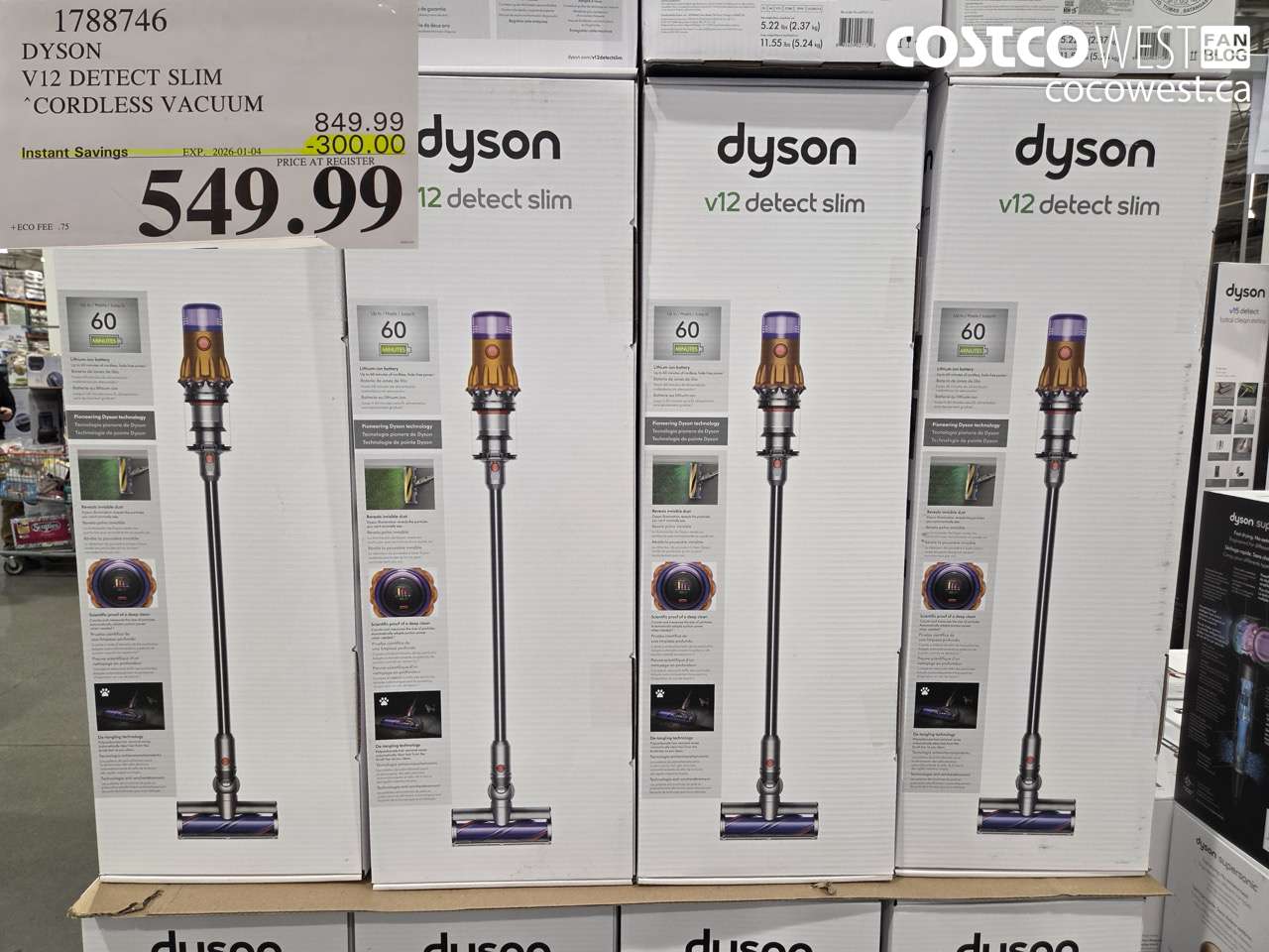 1788746 DYSON V12 DETECT SLIM CORDLESS VACUUM ($300.00 INSTANT SAVINGS EXPIRES ON 2026-01-04) $549.99