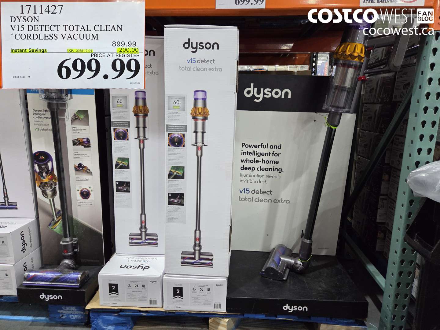 1711427 DYSON V15 DETECT TOTAL CLEAN CORDLESS VACUUM ($200.00 INSTANT SAVINGS EXPIRES ON 2025-12-04) $699.99