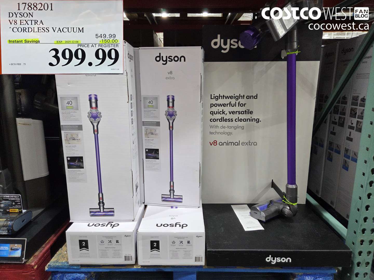 1788201 DYSON V8 EXTRA CORDLESS VACUUM ($150.00 INSTANT SAVINGS EXPIRES ON 2025-12-04) $399.99