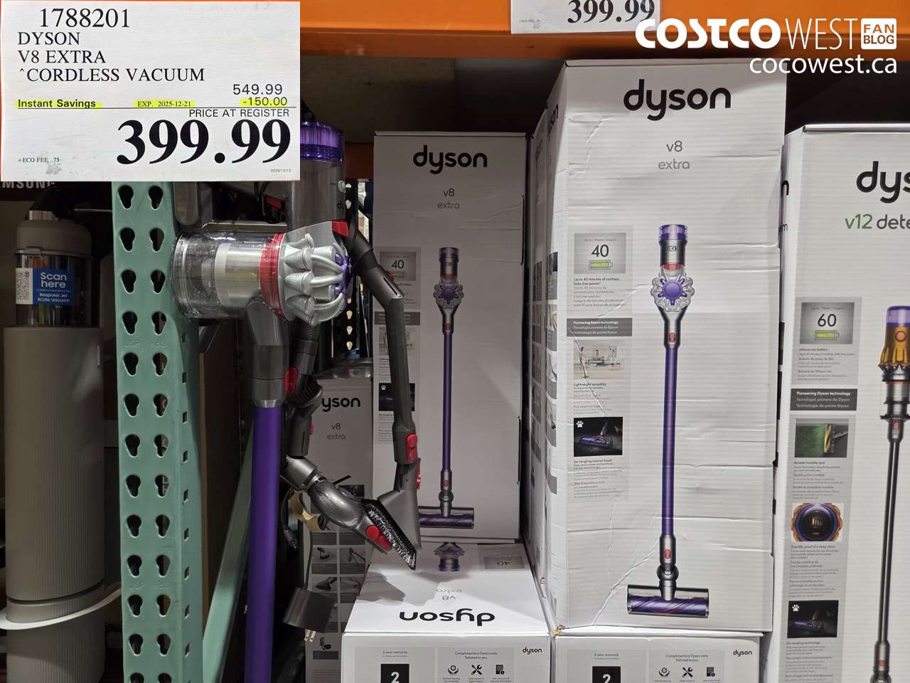 1788201 DYSON V8 EXTRA CORDLESS VACUUM ($150.00 INSTANT SAVINGS EXPIRES ON 2025-12-21) $399.99
