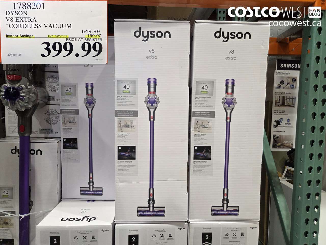 1788201 DYSON V8 EXTRA CORDLESS VACUUM ($150.00 INSTANT SAVINGS EXPIRES ON 2025-12-21) $399.99