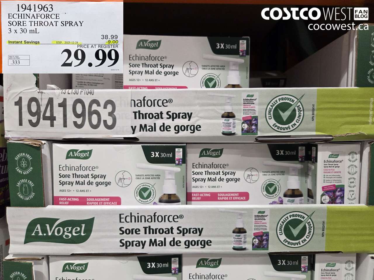 1941963 ECHINAFORCE SORE THROAT SPRAY 3 X 30ML ($9.00 INSTANT SAVINGS EXPIRES ON 2025-12-28) $29.99