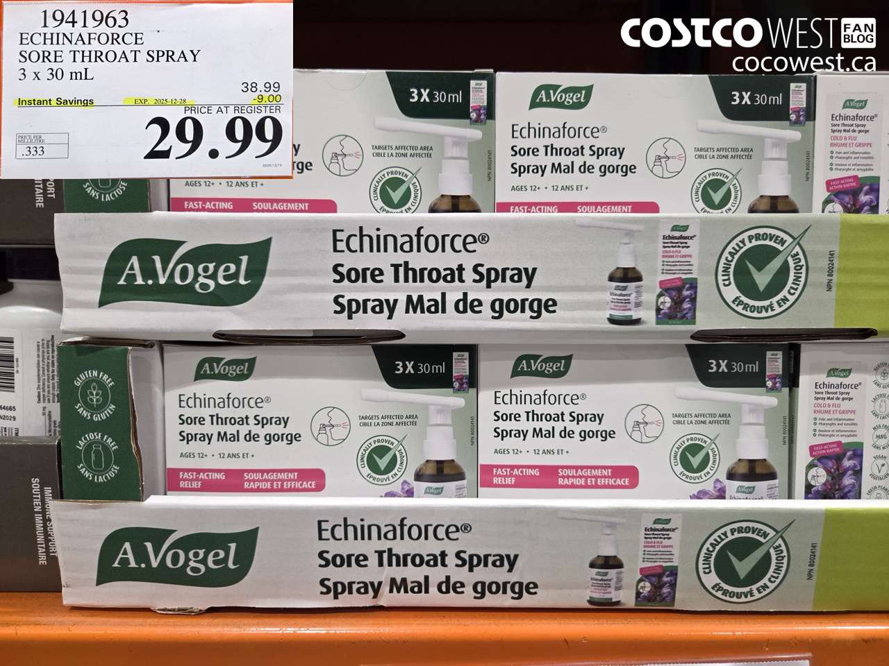 1941963 ECHINAFORCE SORE THROAT SPRAY 3 X 30ML ($9.00 INSTANT SAVINGS EXPIRES ON 2025-12-28) $29.99