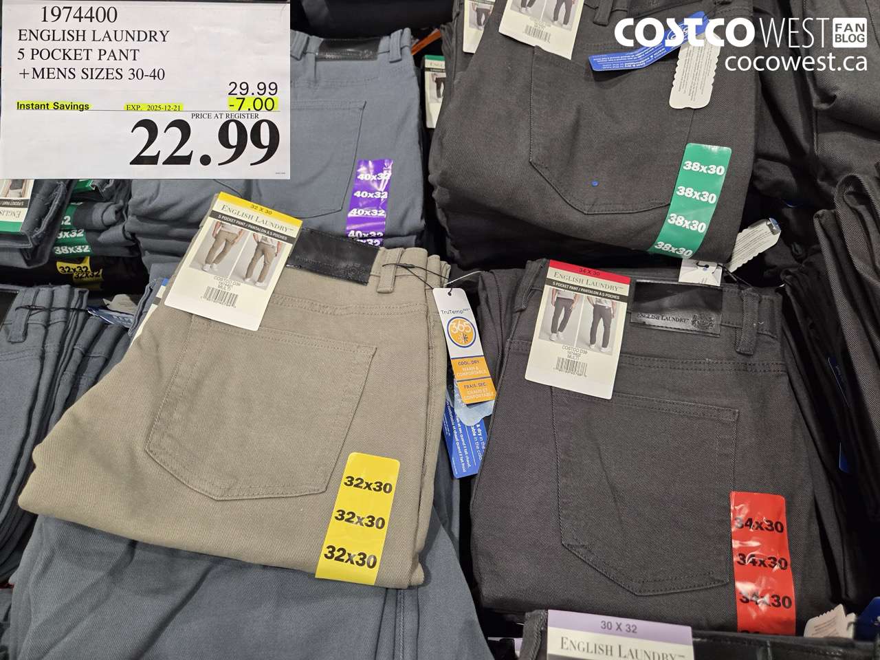 1974400 ENGLISH LAUNDRY 5 POCKET PANT MENS SIZES 30-40 ($7.00 INSTANT SAVINGS EXPIRES ON 2025-12-21) $22.99