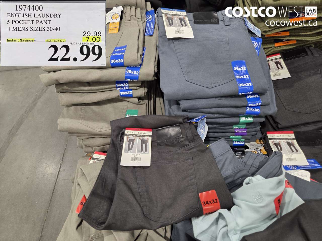 1974400 ENGLISH LAUNDRY 5 POCKET PANT MENS SIZES 30-40 ($7.00 INSTANT SAVINGS EXPIRES ON 2025-12-21) $22.99