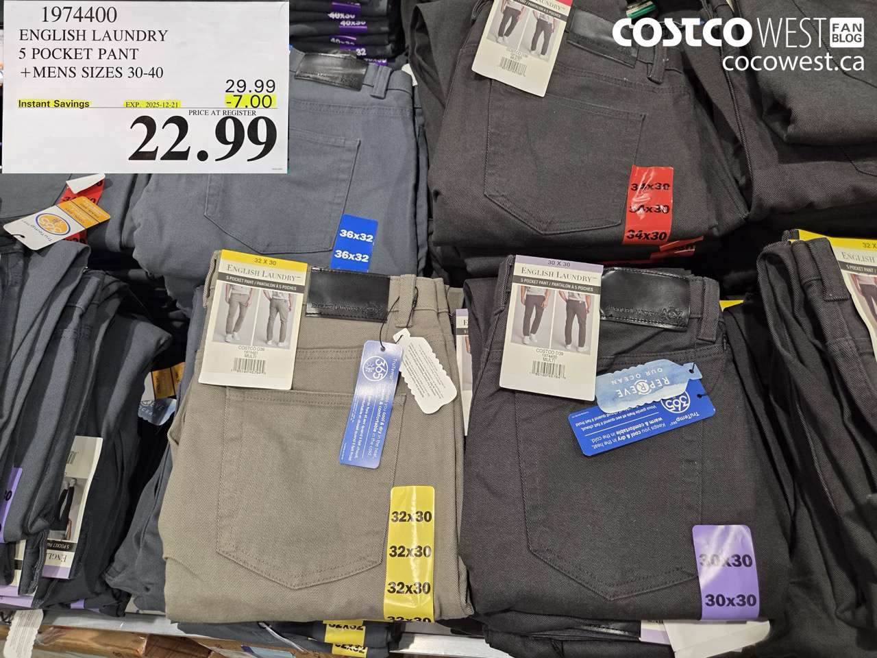 1974400 ENGLISH LAUNDRY 5 POCKET PANT MENS SIZES 30-40 ($7.00 INSTANT SAVINGS EXPIRES ON 2025-12-21) $22.99