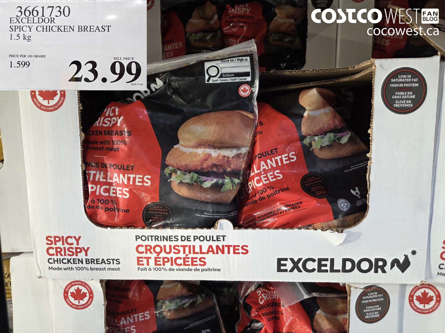 3661730 EXCELDOR SPICY CHICKEN BREAST 1.5 kg $23.99