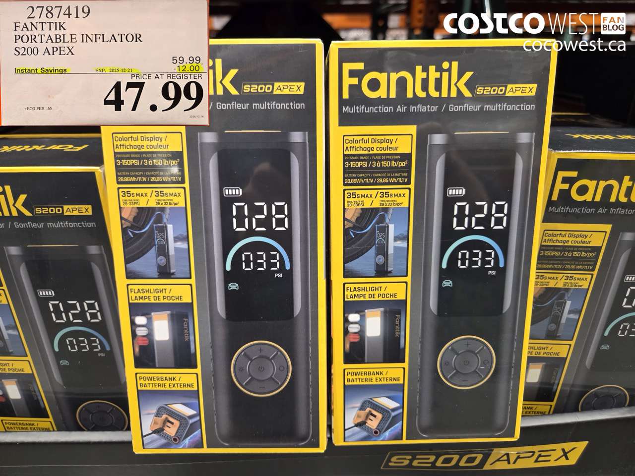 2787419 FANNTIK PORTABLE INFLATOR S200 APEX ($12.00 INSTANT SAVINGS EXPIRES ON 2025-12-21) $47.99