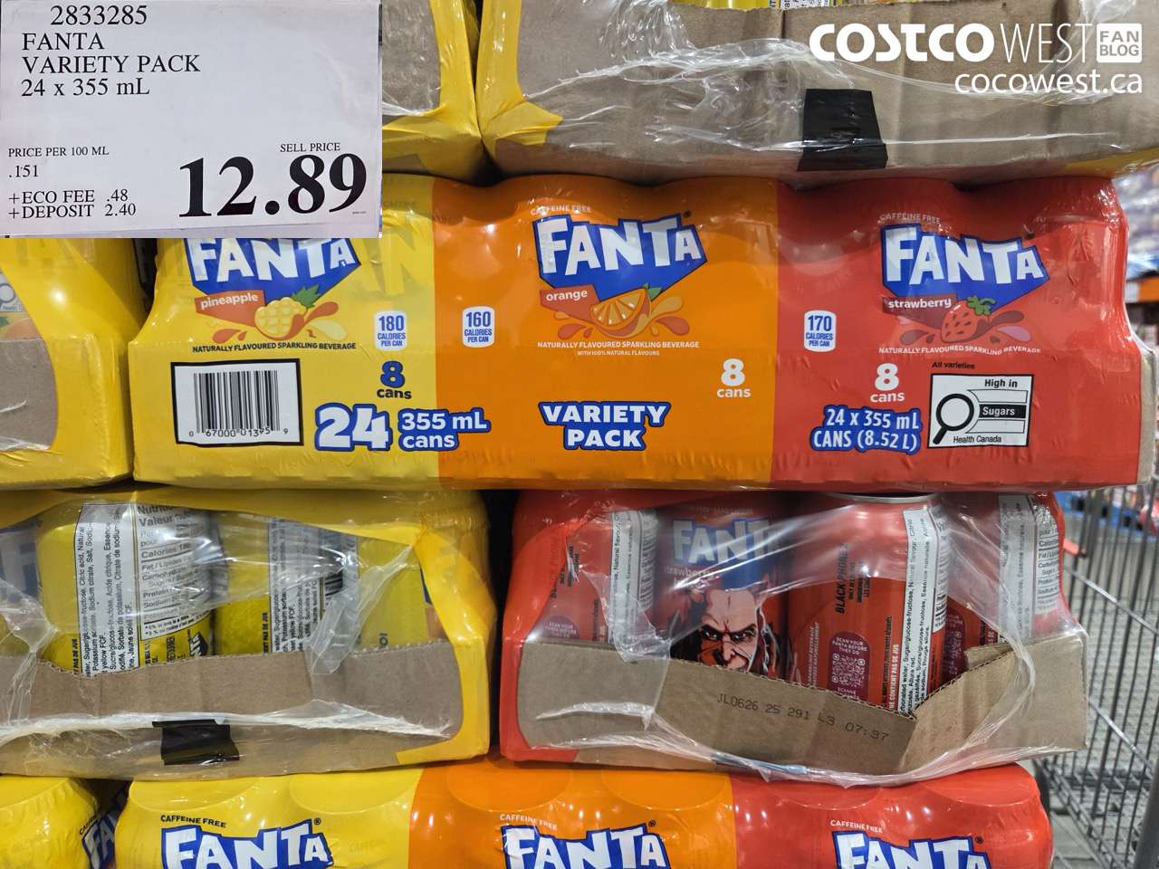 2833285 FANTA VARIETY PACK 24 x 355 mL $12.89
