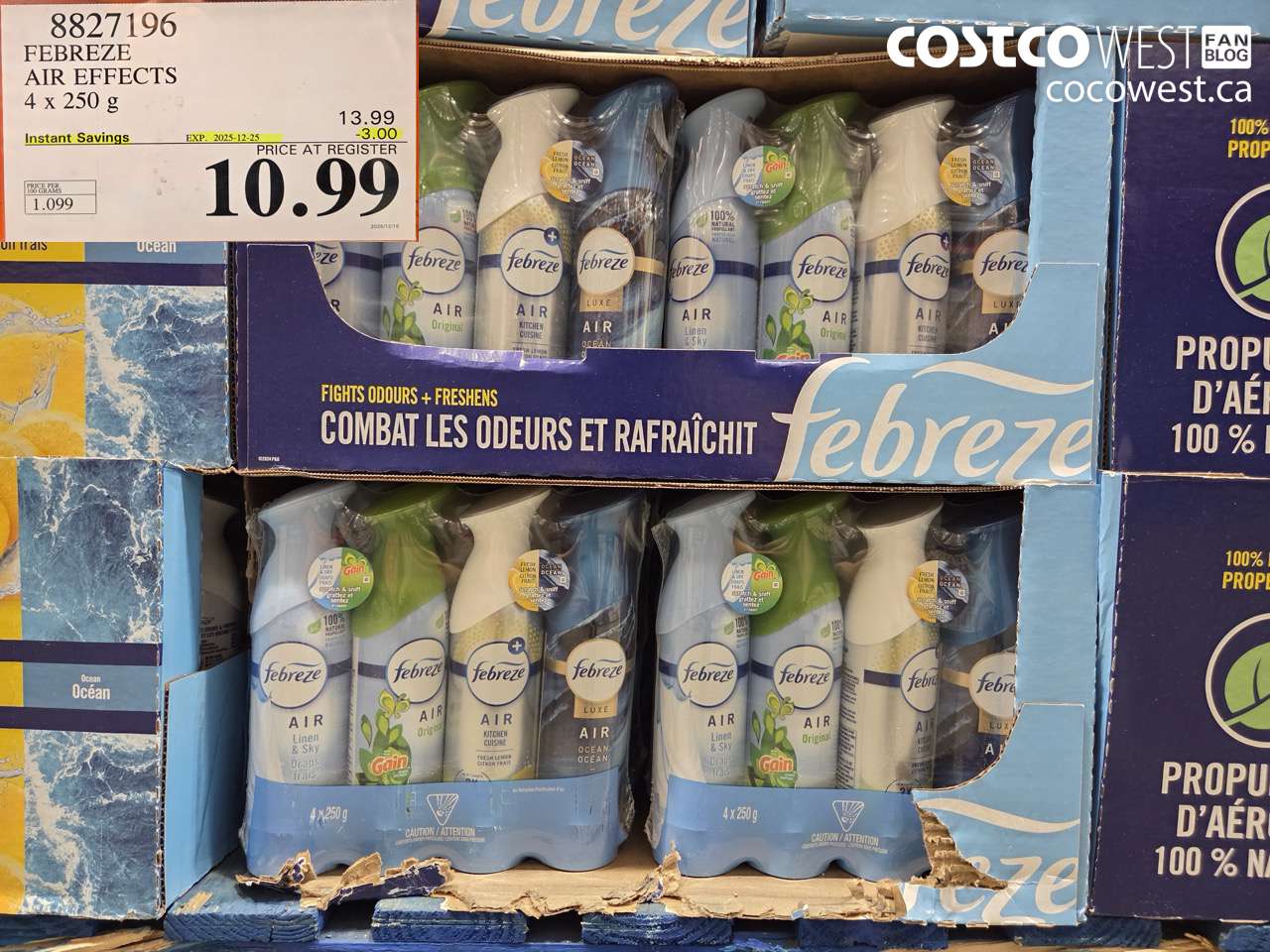 8827196 FEBREZE AIR EFFECTS VARIETY PACK 4 X 250 G ($3.00 INSTANT SAVINGS EXPIRES ON 2025-12-25) $10.99