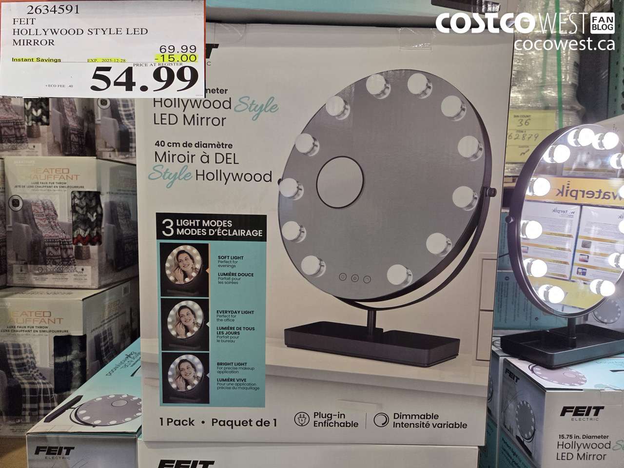 2634591 FEIT HOLLYWOOD STYLE LED MIRROR ($15.00 INSTANT SAVINGS EXPIRES ON 2025-12-28) $54.99