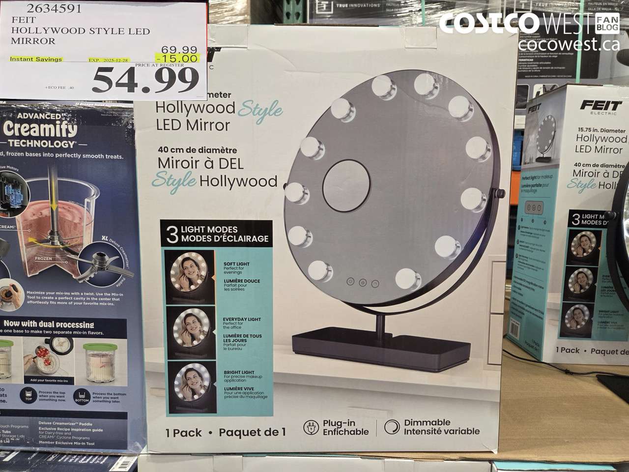 2634591 FEIT HOLLYWOOD STYLE LED MIRROR ($15.00 INSTANT SAVINGS EXPIRES ON 2025-12-28) $54.99