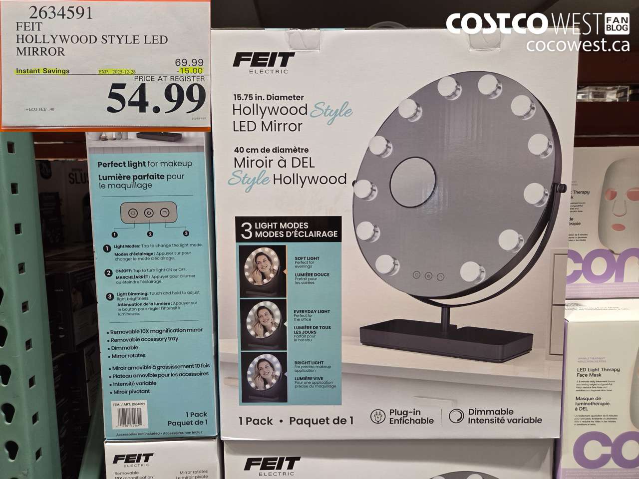 2634591 FEIT HOLLYWOOD STYLE LED MIRROR ($15.00 INSTANT SAVINGS EXPIRES ON 2025-12-28) $54.99