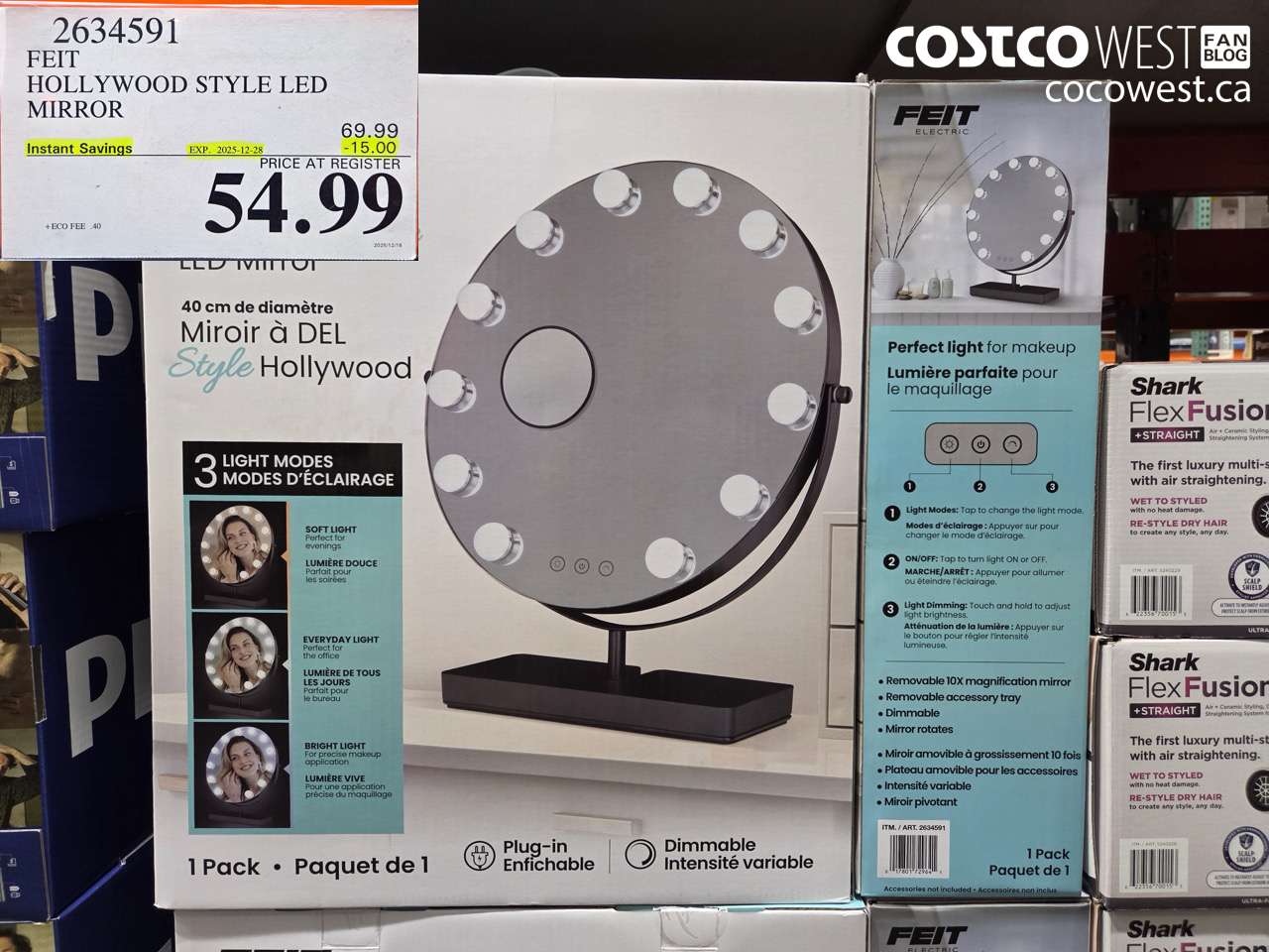 2634591 FEIT HOLLYWOOD STYLE LED MIRROR ($15.00 INSTANT SAVINGS EXPIRES ON 2025-12-28) $54.99