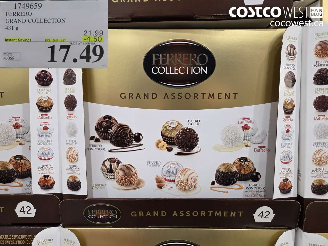 1749659 FERRERO GRAND COLLECTION 431G ($4.50 INSTANT SAVINGS EXPIRES ON 2025-12-17) $17.49