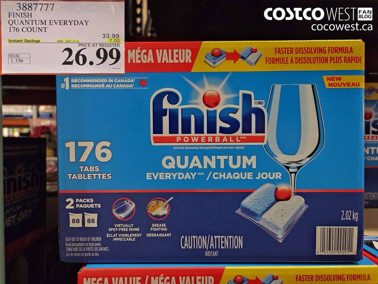 3887777 FINISH QUANTUM EVERYDAY 176 COUNT ($7.00 INSTANT SAVINGS EXPIRES ON 2025-12-21) $26.99