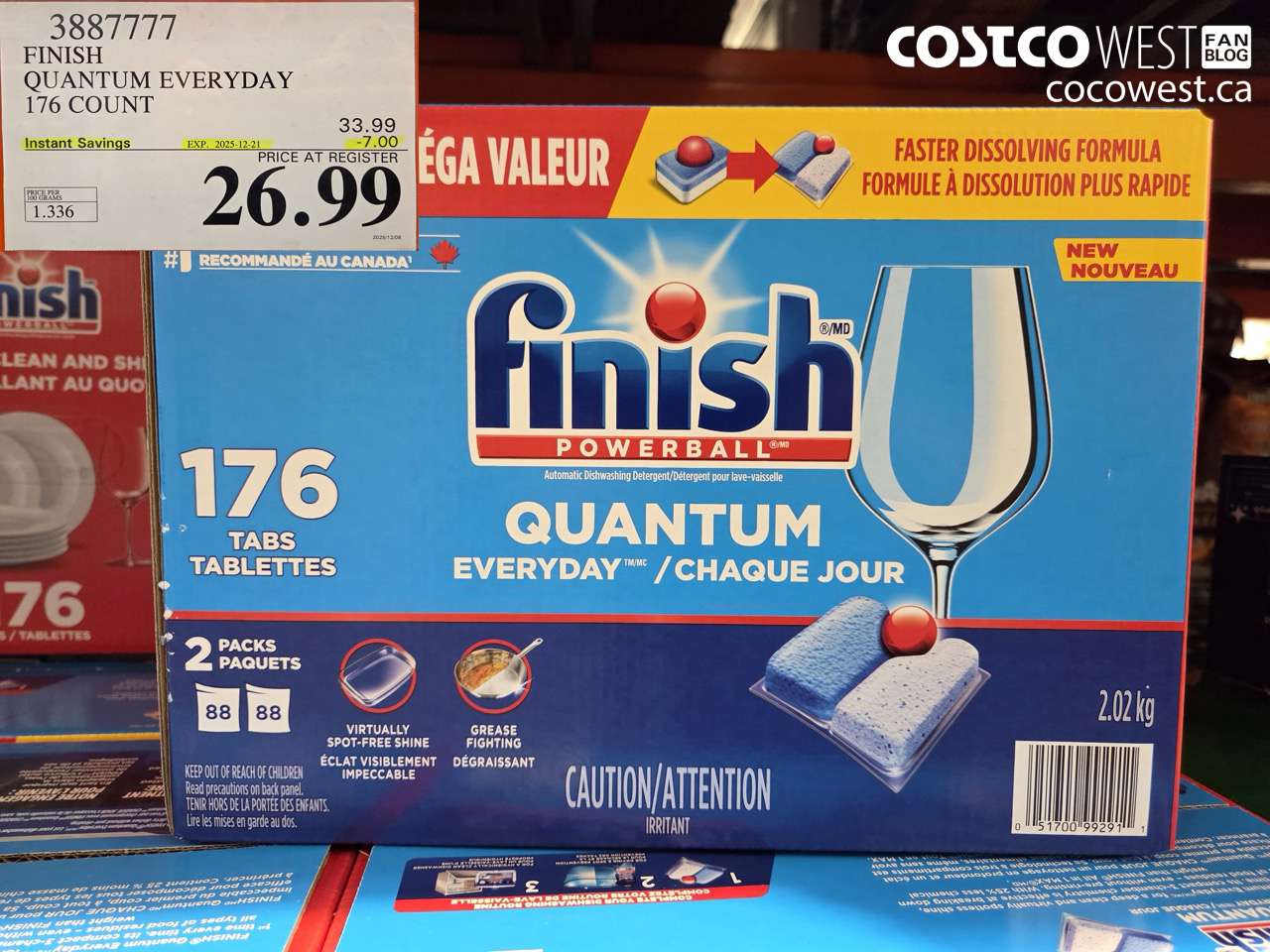 3887777 FINISH QUANTUM EVERYDAY 176 COUNT ($7.00 INSTANT SAVINGS EXPIRES ON 2025-12-21) $26.99