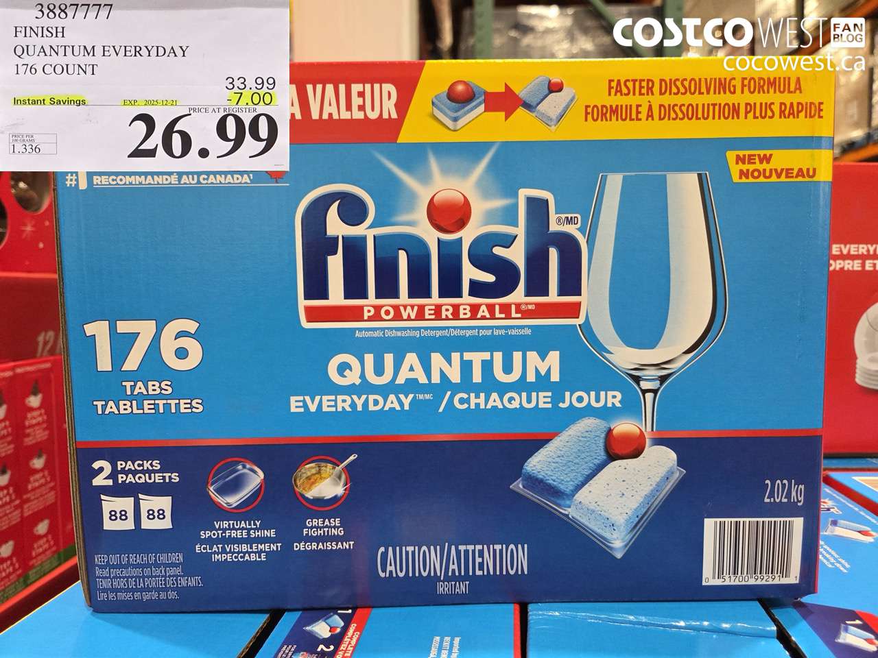 3887777 FINISH QUANTUM EVERYDAY 176 COUNT ($7.00 INSTANT SAVINGS EXPIRES ON 2025-12-21) $26.99