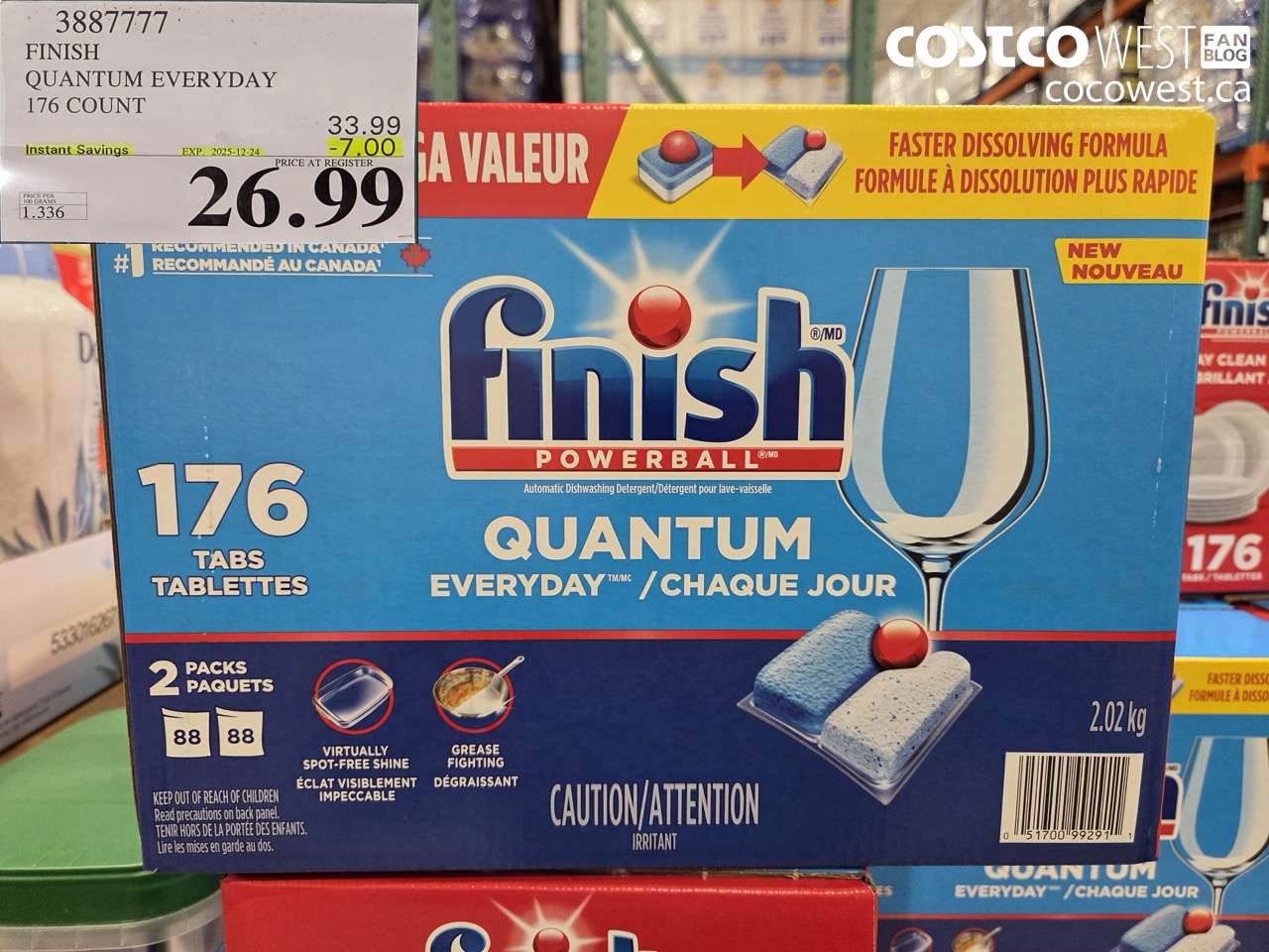3887777 FINISH QUANTUM EVERYDAY 176 COUNT ($7.00 INSTANT SAVINGS EXPIRES ON 2025-12-24) $26.99