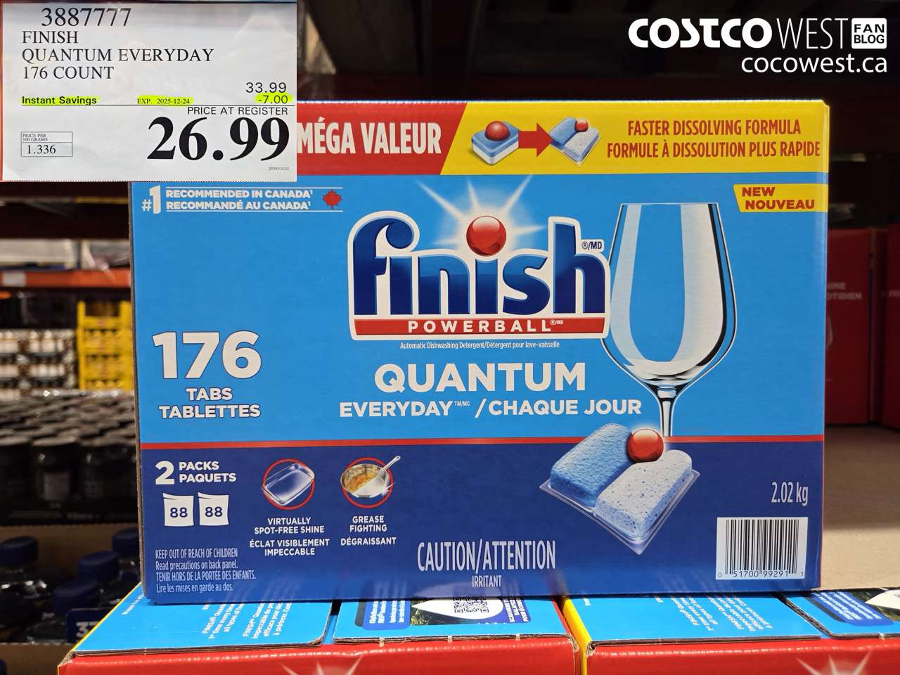 3887777 FINISH QUANTUM EVERYDAY 176 COUNT ($7.00 INSTANT SAVINGS EXPIRES ON 2025-12-24) $26.99