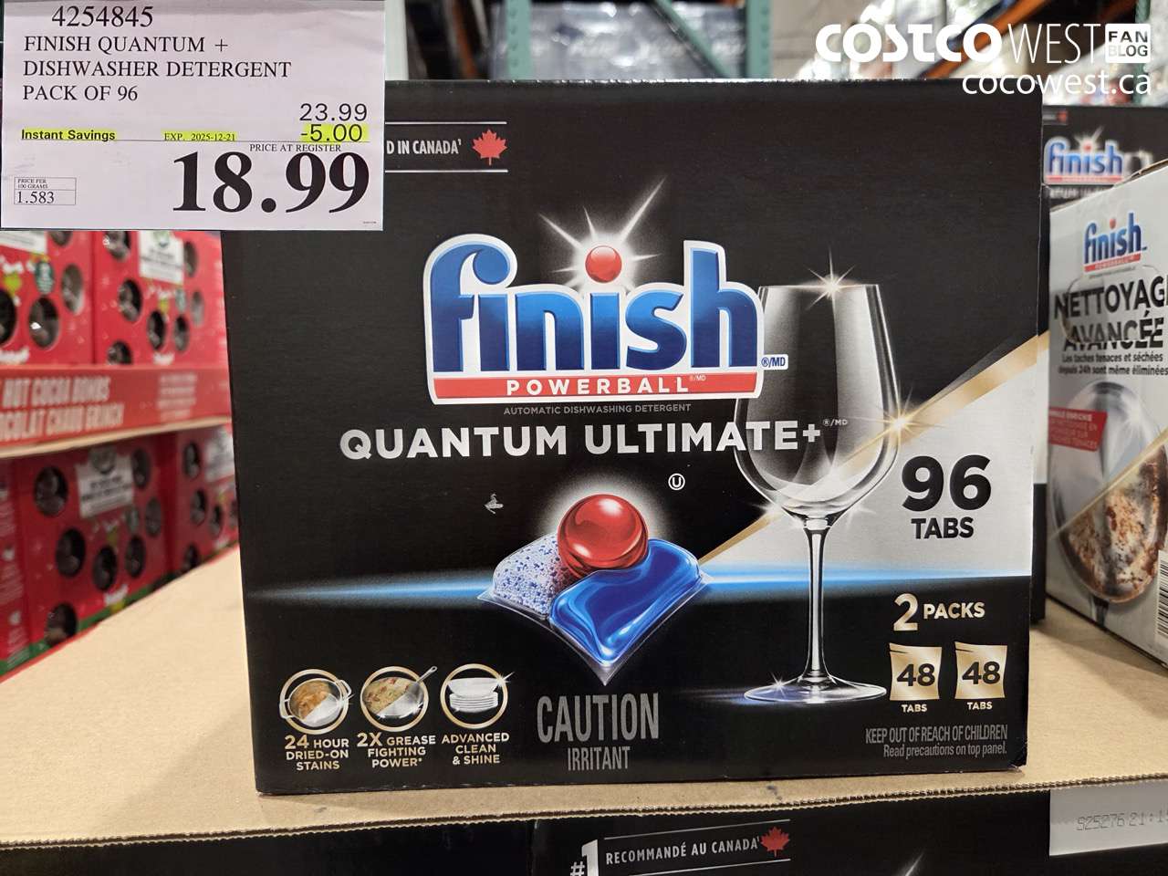 4254845 FINISH QUANTUM PLUS DISHWASHER DETERGENT 96 TABS ($5.00 INSTANT SAVINGS EXPIRES ON 2025-12-21) $18.99