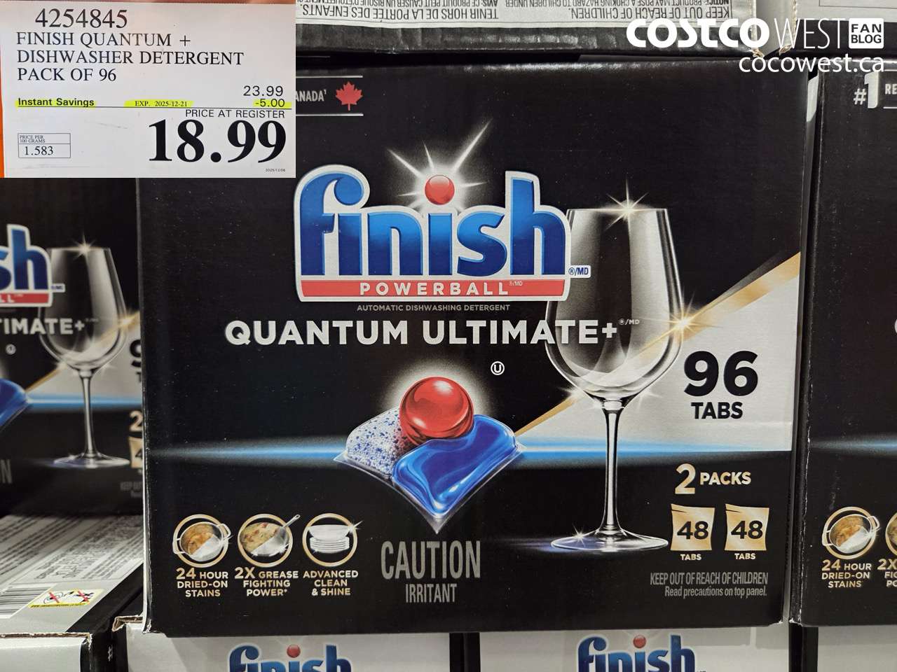 4254845 FINISH QUANTUM PLUS DISHWASHER DETERGENT 96 TABS ($5.00 INSTANT SAVINGS EXPIRES ON 2025-12-21) $18.99