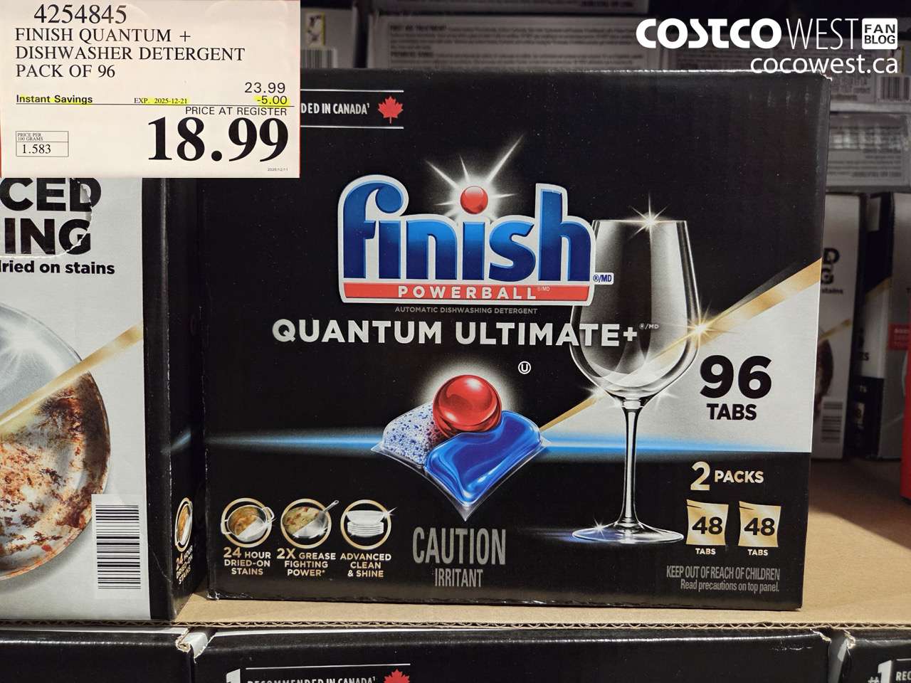 4254845 FINISH QUANTUM PLUS DISHWASHER DETERGENT 96 TABS ($5.00 INSTANT SAVINGS EXPIRES ON 2025-12-21) $18.99