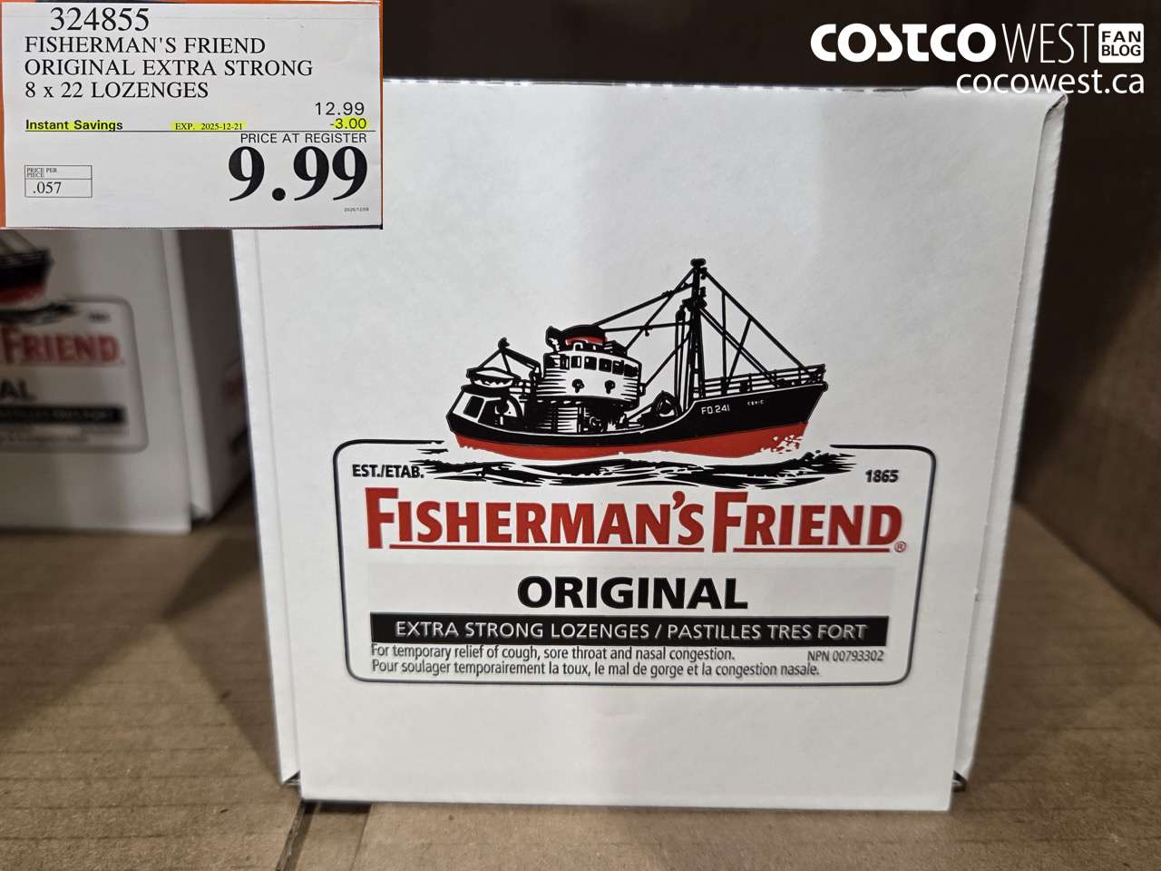 324855 FISHERMAN'S FRIEND ORIGINAL EXTRA STRONG 8 X 22 LOZENGES ($3.00 INSTANT SAVINGS EXPIRES ON 2025-12-21) $9.99