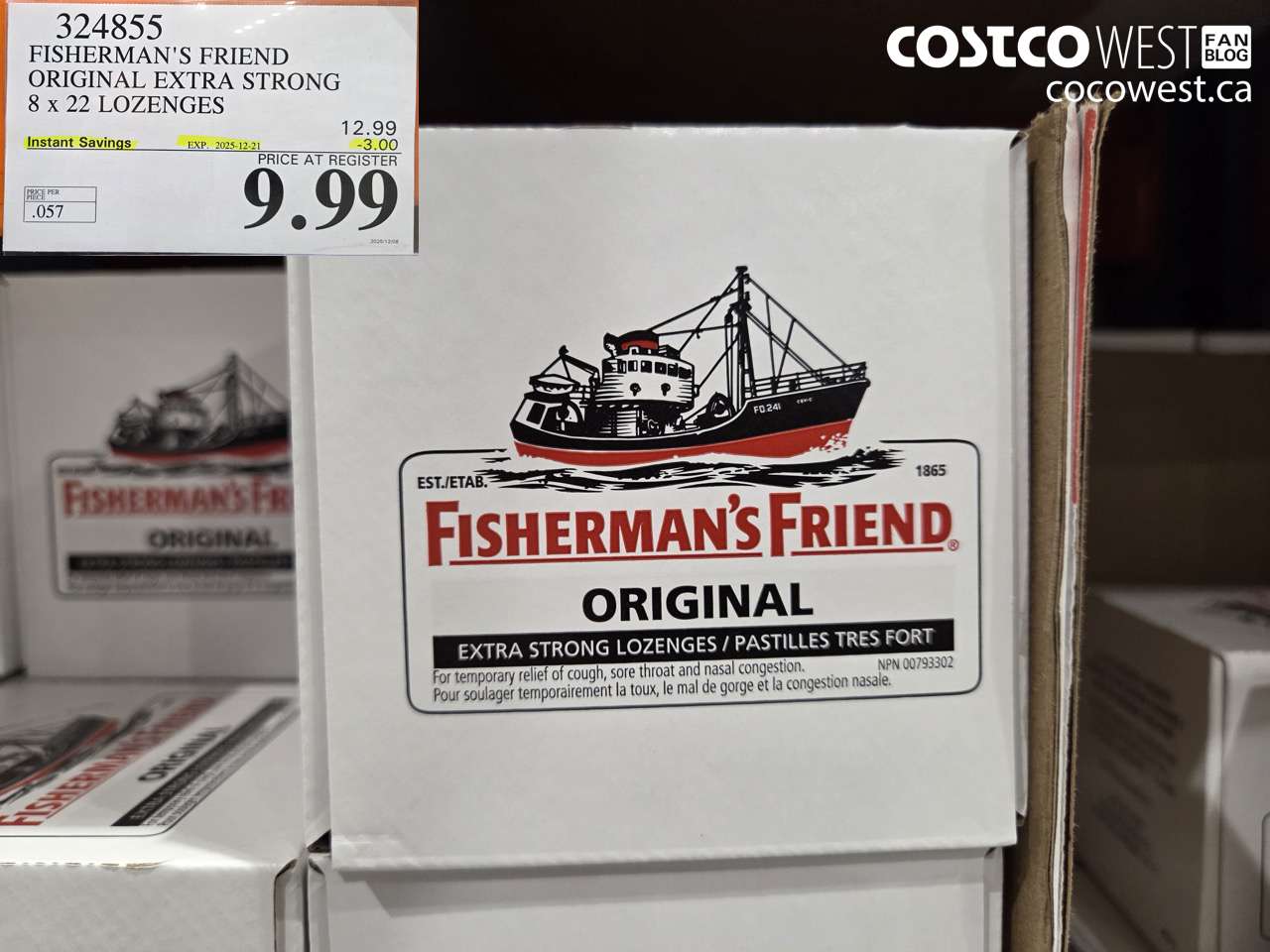 324855 FISHERMAN'S FRIEND ORIGINAL EXTRA STRONG 8 X 22 LOZENGES ($3.00 INSTANT SAVINGS EXPIRES ON 2025-12-21) $9.99