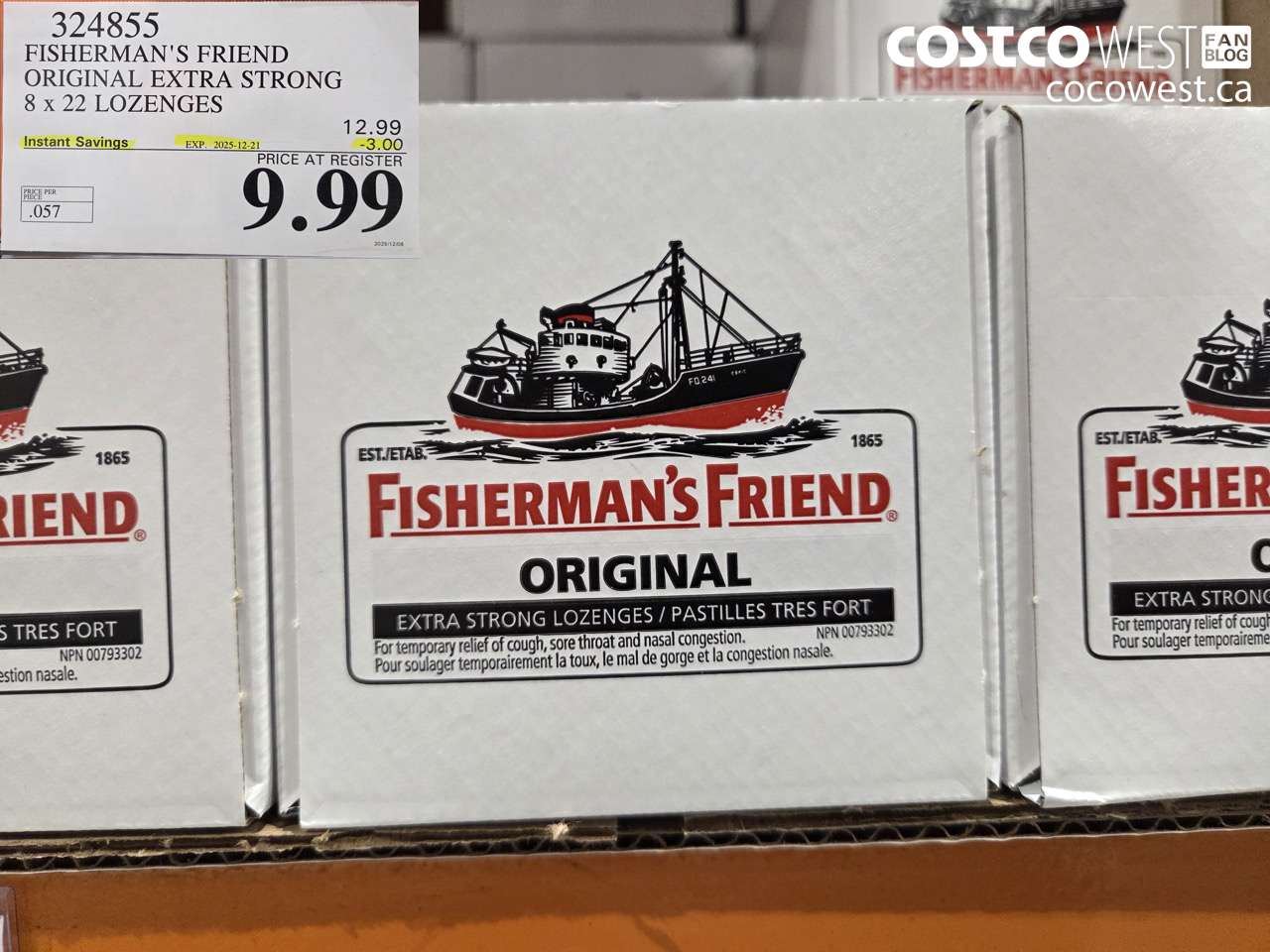324855 FISHERMAN'S FRIEND ORIGINAL EXTRA STRONG 8 X 22 LOZENGES ($3.00 INSTANT SAVINGS EXPIRES ON 2025-12-21) $9.99