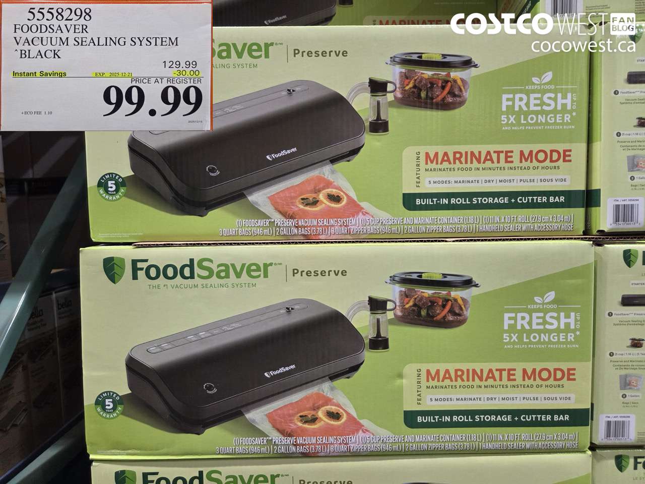 5558298 FOODSAVER VACUUM SEALING SYSTEM BLACK ($30.00 INSTANT SAVINGS EXPIRES ON 2025-12-21) $99.99