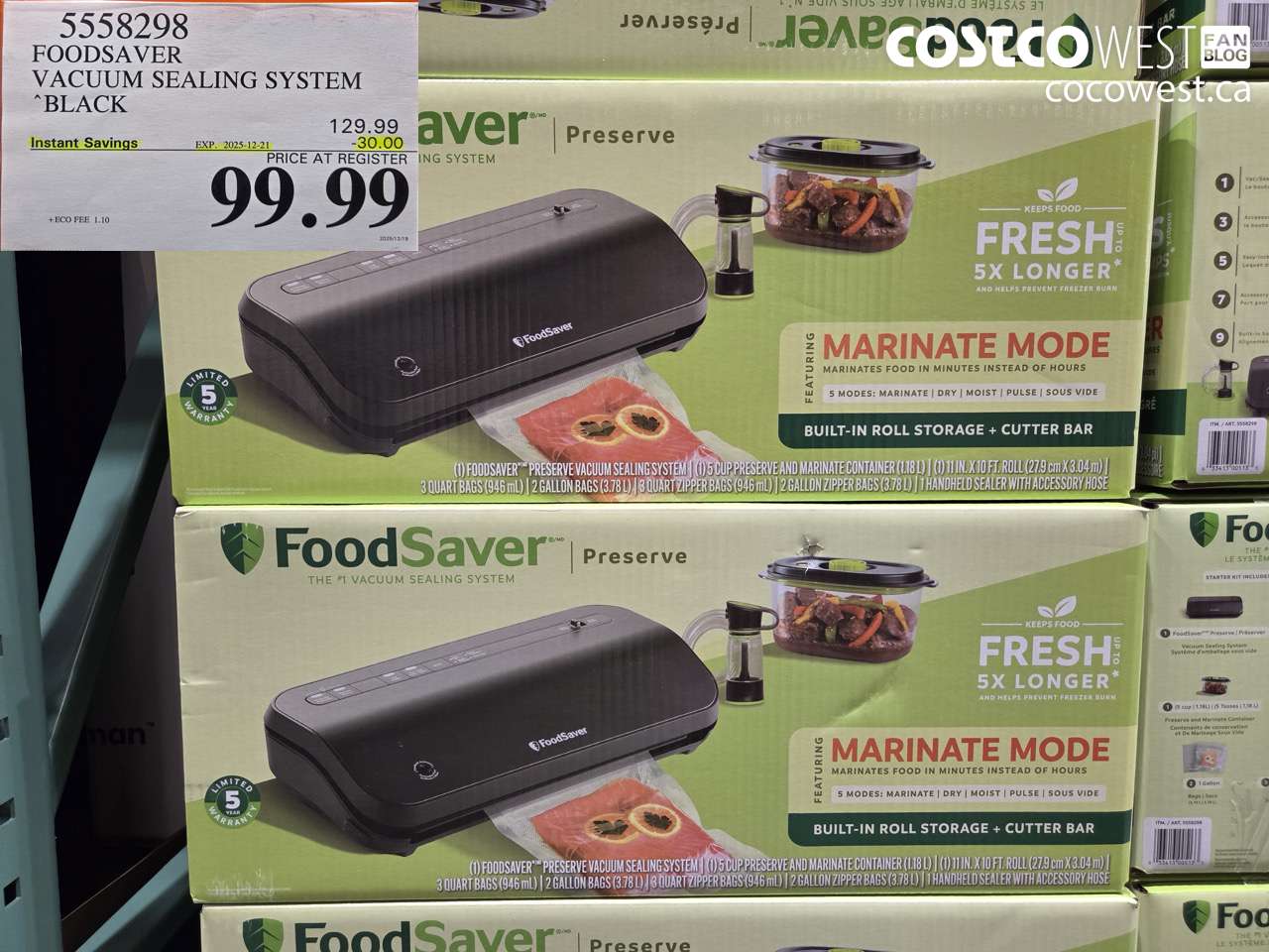 5558298 FOODSAVER VACUUM SEALING SYSTEM BLACK ($30.00 INSTANT SAVINGS EXPIRES ON 2025-12-21) $99.99