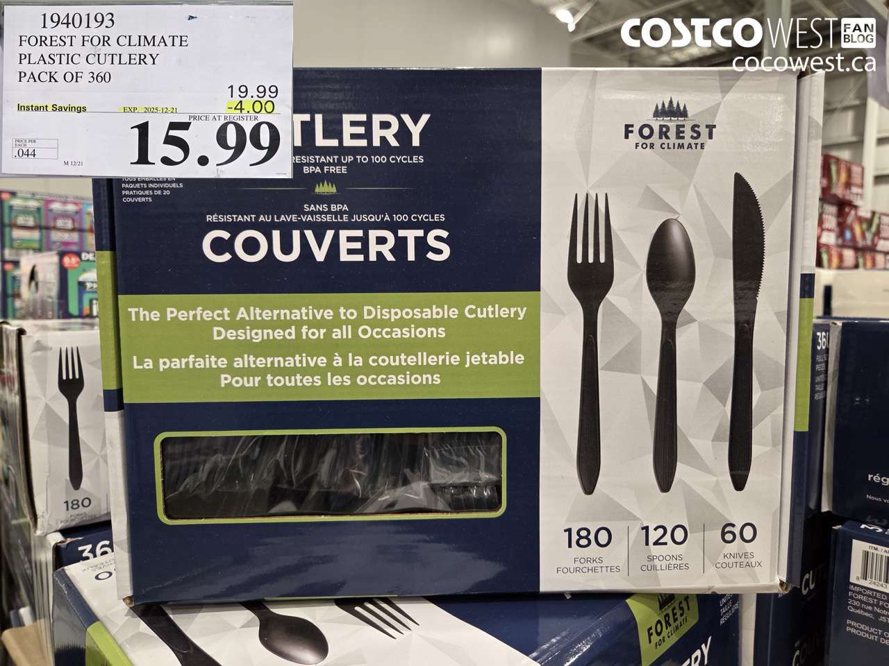1940193 FOREST FOR CLIMATE PLASTIC CUTLERY PACK OF 360 ($4.00 INSTANT SAVINGS EXPIRES ON 2025-12-21) $15.99