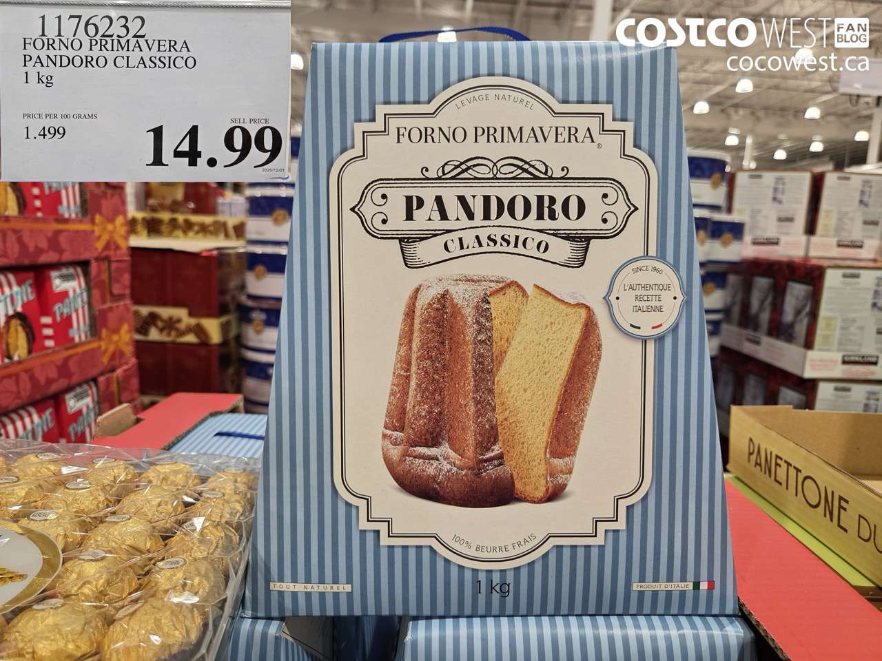 1176232 FORNO PRIMAVERA PANDORO CLASSICO 1KG $14.99
