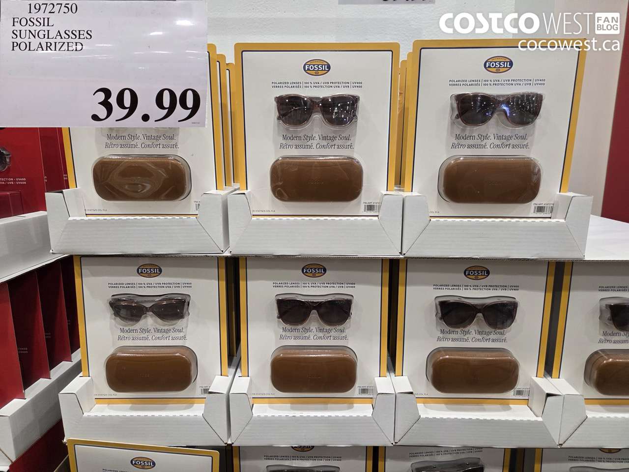 1972750 FOSSIL SUNGLASSES POLARIZED $39.99