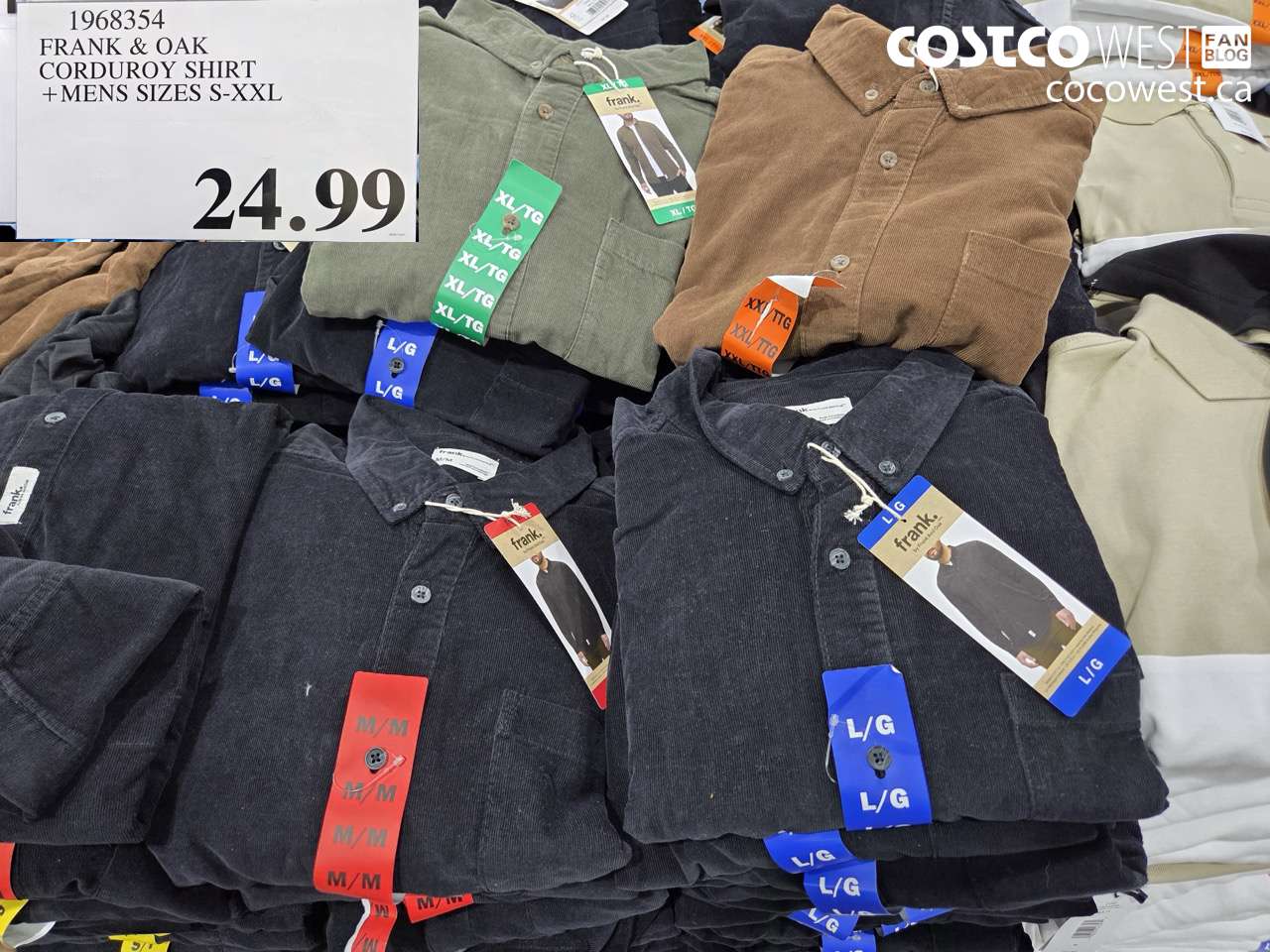 1968354 FRANK & OAK CORDUROY SHIRT MENS SIZES S-XXL $24.99