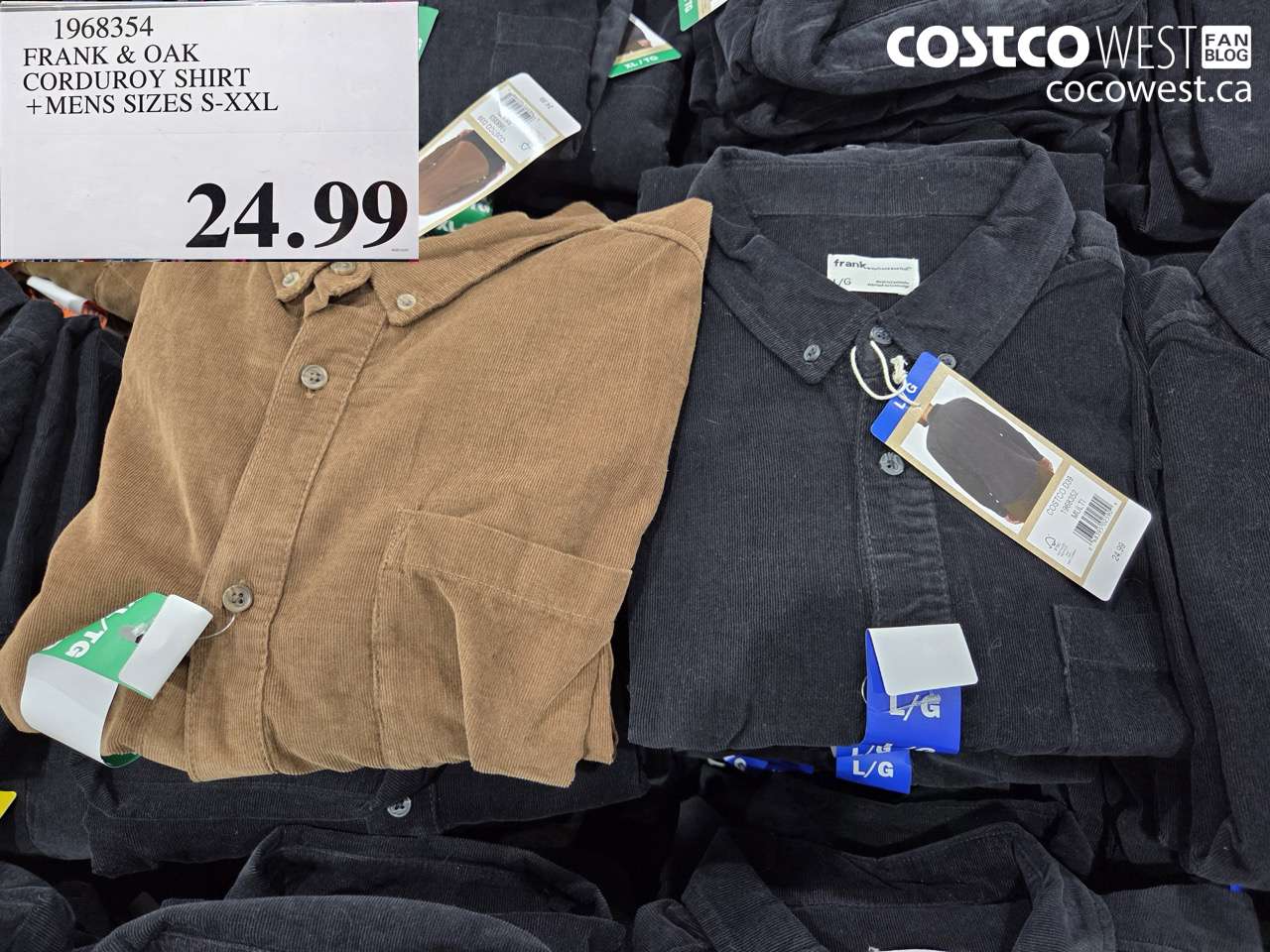 1968354 FRANK & OAK CORDUROY SHIRT MENS SIZES S-XXL $24.99