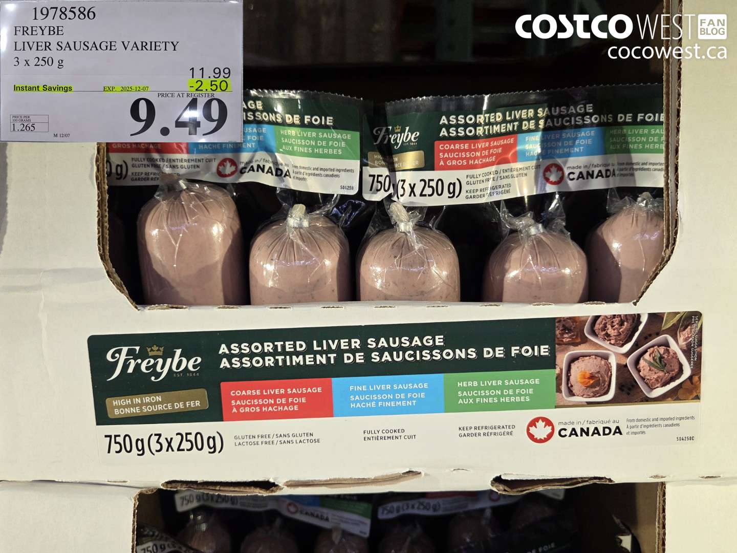 1978586 FREYBE LIVER SAUSAGE VARIETY 3 X 250G ($2.50 INSTANT SAVINGS EXPIRES ON 2025-12-07) $9.49