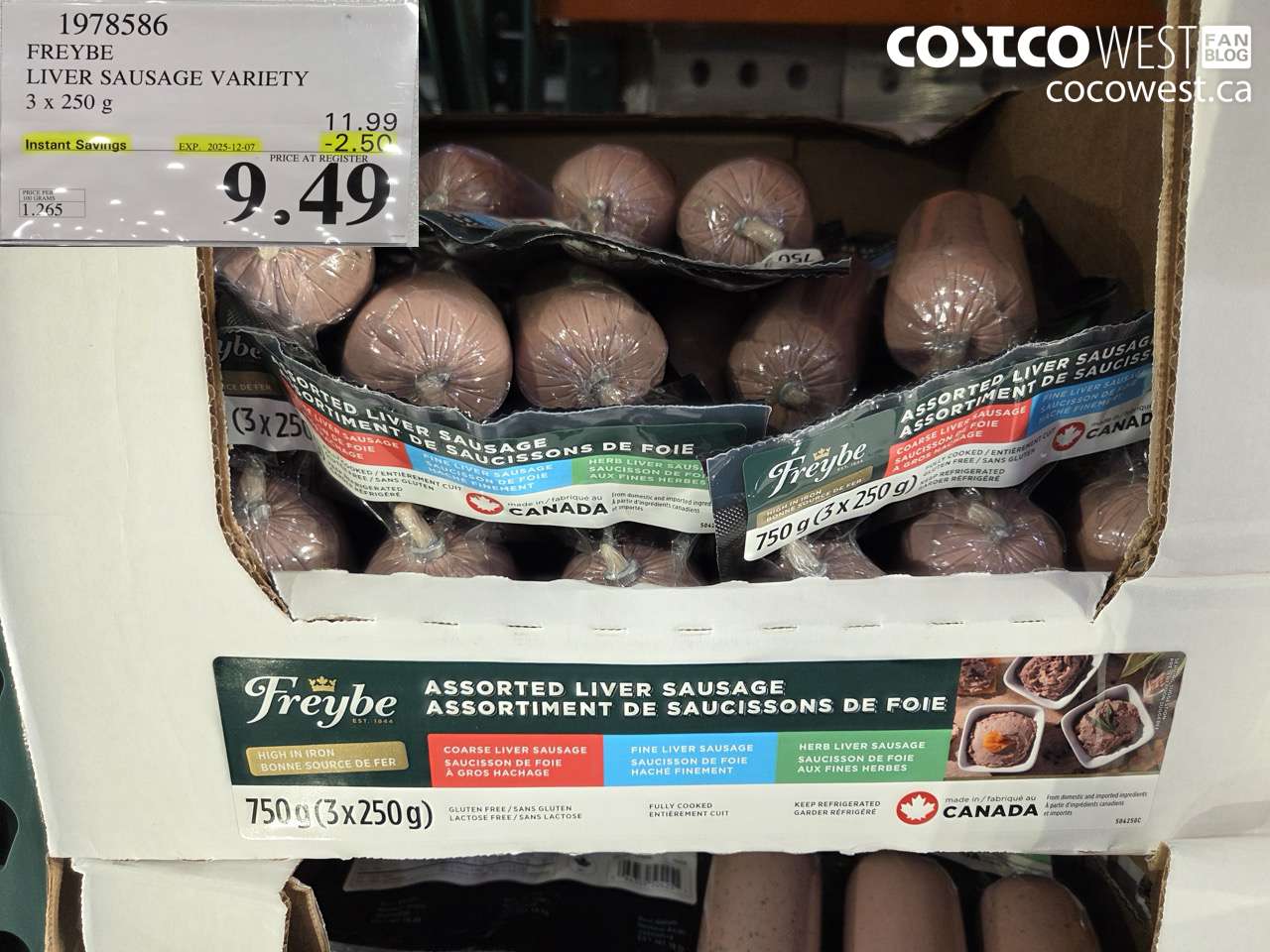 1978586 FREYBE LIVER SAUSAGE VARIETY 3 X 250G ($2.50 INSTANT SAVINGS EXPIRES ON 2025-12-07) $9.49