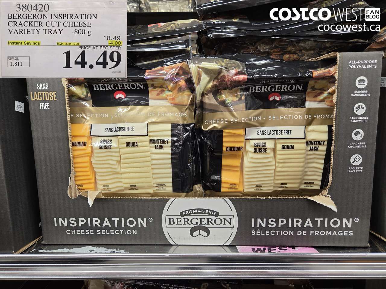 380420 FROMAGERIE BERGERON INSPIRATION PACK 800 g ($4.00 INSTANT SAVINGS EXPIRES ON 2025-12-21) $14.49