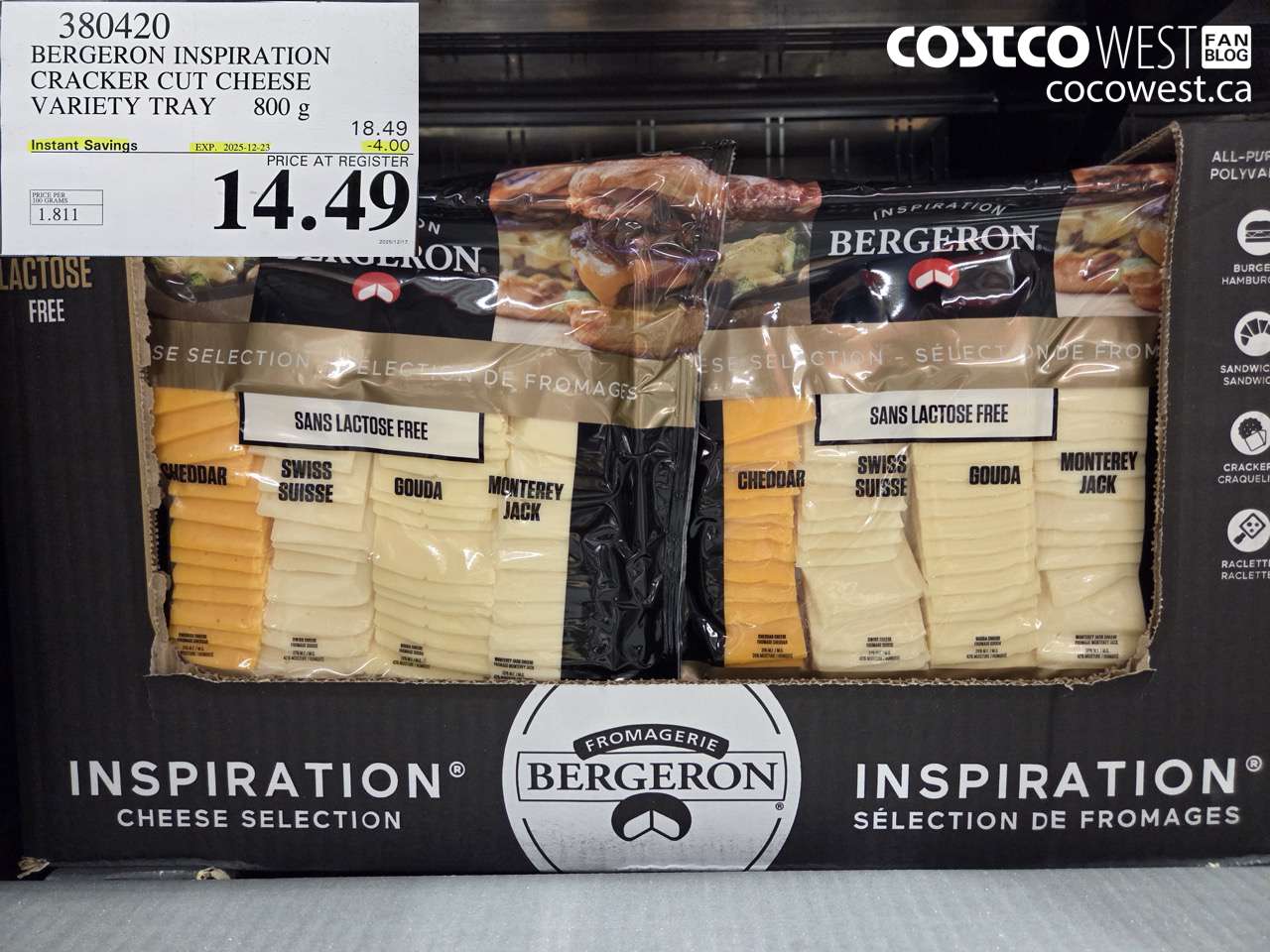 380420 FROMAGERIE BERGERON INSPIRATION PACK 800 g ($4.00 INSTANT SAVINGS EXPIRES ON 2025-12-23) $14.49