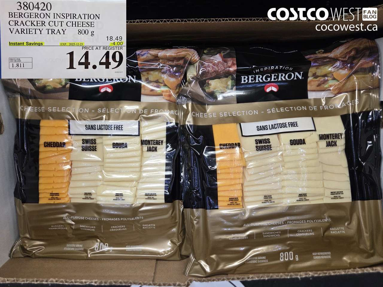 380420 FROMAGERIE BERGERON INSPIRATION PACK 800 g ($4.00 INSTANT SAVINGS EXPIRES ON 2025-12-23) $14.49