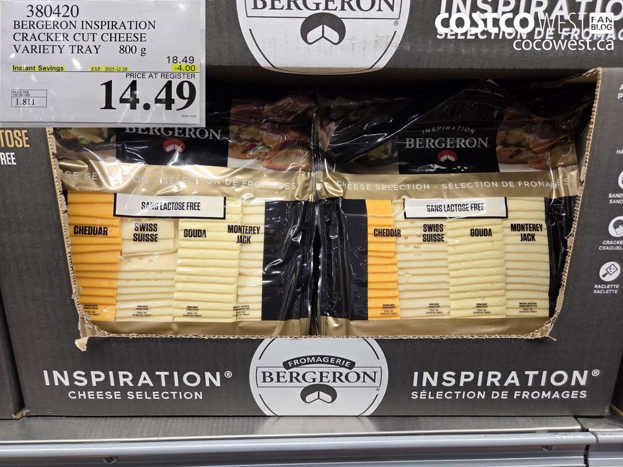 380420 FROMAGERIE BERGERON INSPIRATION PACK 800 g ($4.00 INSTANT SAVINGS EXPIRES ON 2025-12-28) $14.49
