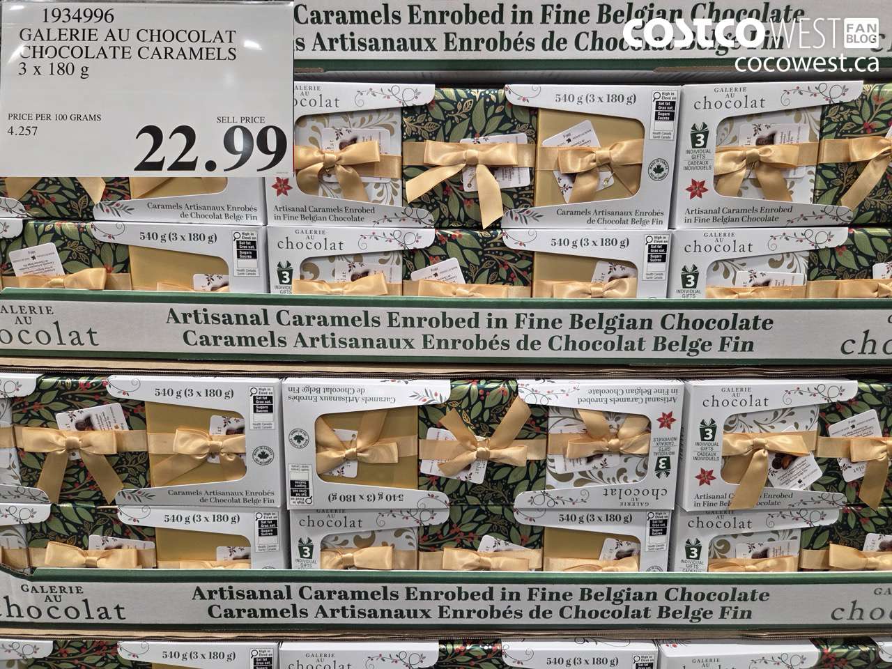 1934996 GALERIE AU CHOCOLAT CHOCOLATE CARAMELS 3 X 108G $22.99