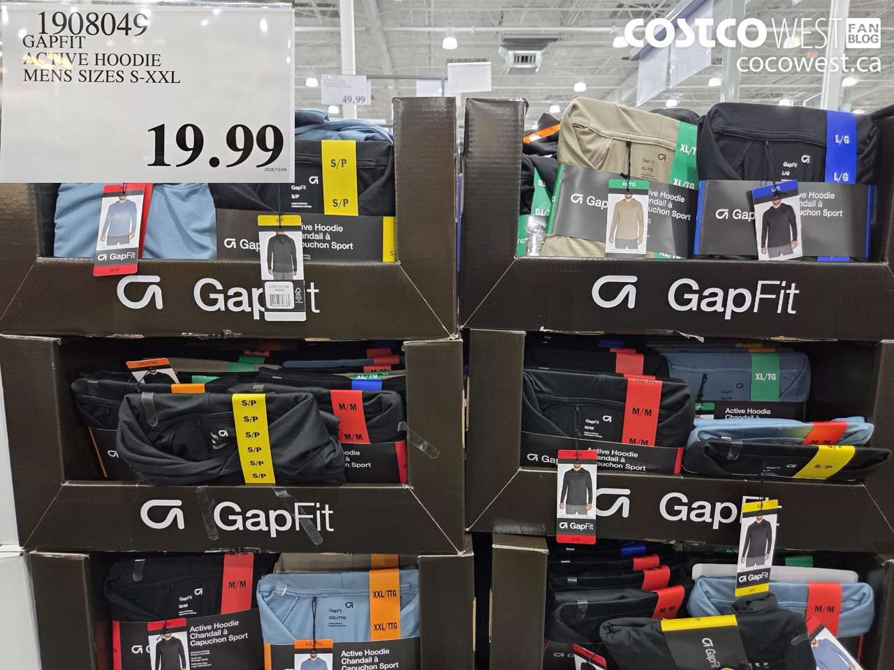 1908049 GAPFIT ACTIVE HOODIE MENS SIZES S-XXL $19.99