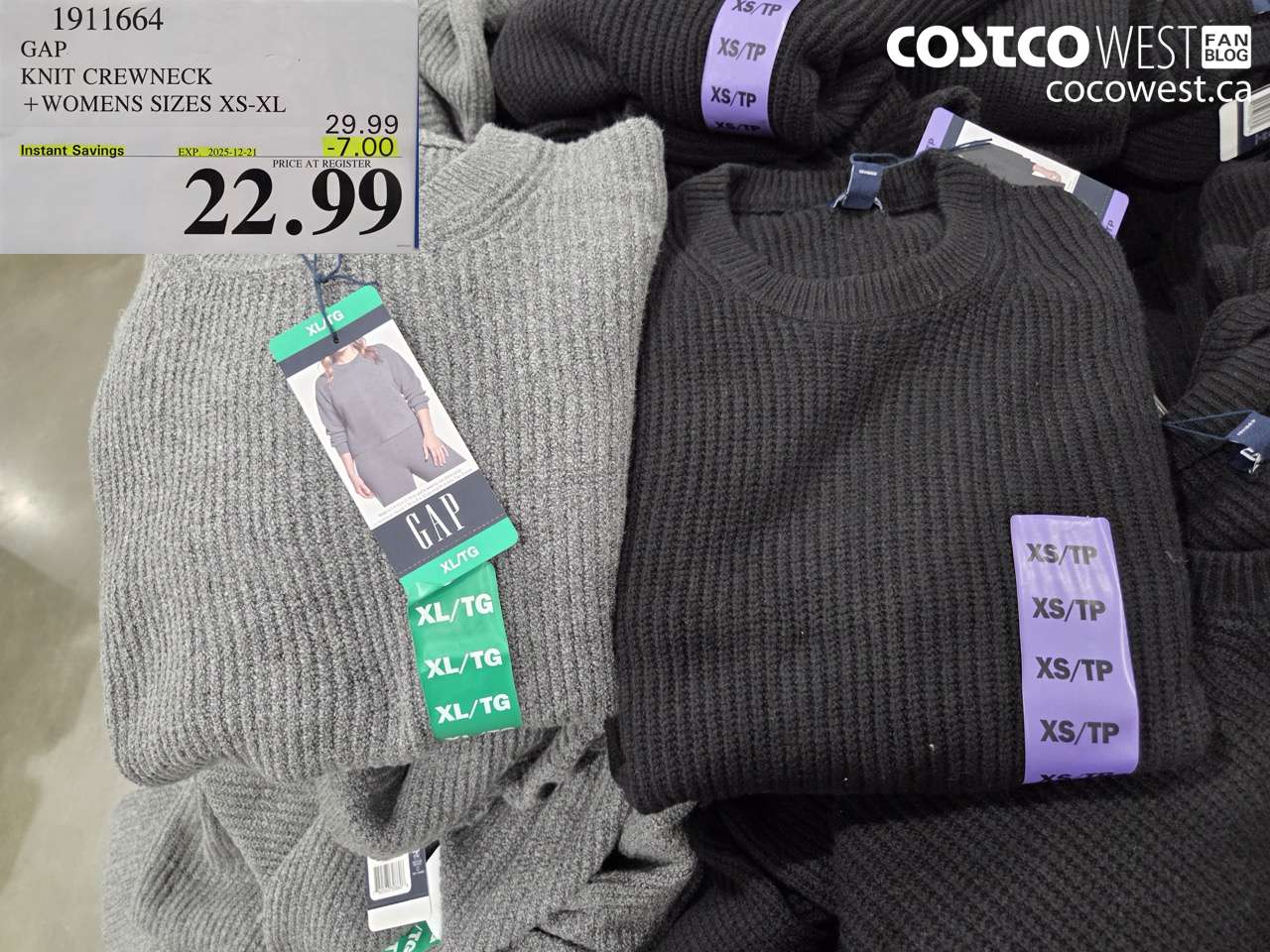 1911664 GAP KNIT CREWNECK WOMENS SIZES XS-XL ($7.00 INSTANT SAVINGS EXPIRES ON 2025-12-21) $22.99