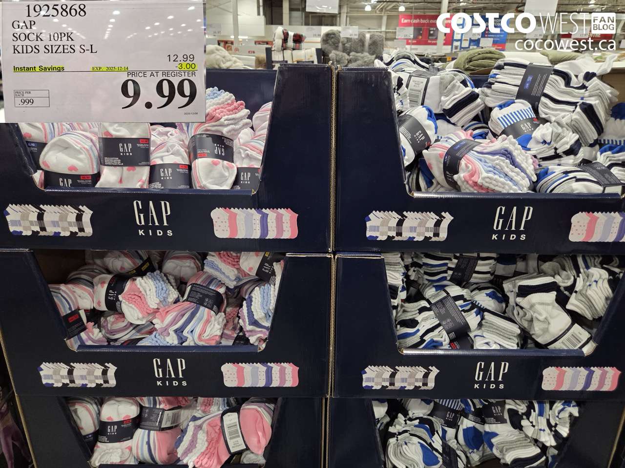 1925868 GAP SOCK 10PK KIDS SIZES S-L ($3.00 INSTANT SAVINGS EXPIRES ON 2025-12-14) $9.99